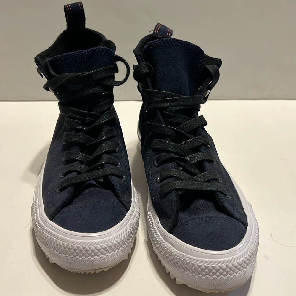 High Top Converse, suede outside fleece inside